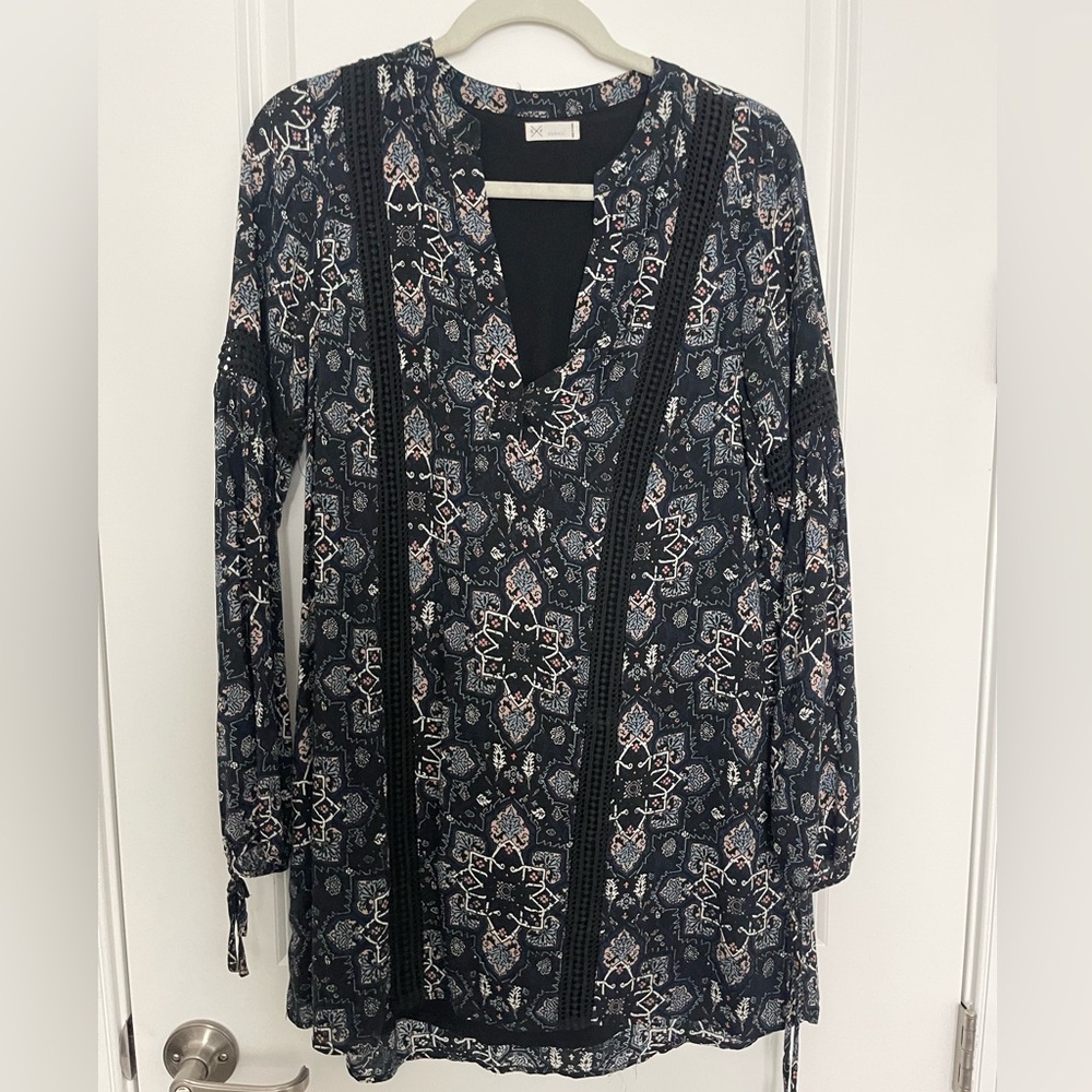 Gentle Fawn Navy Tunic Long Sleeve Mini Dress